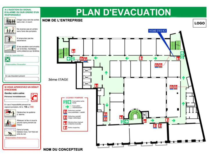 Plan évacuation
